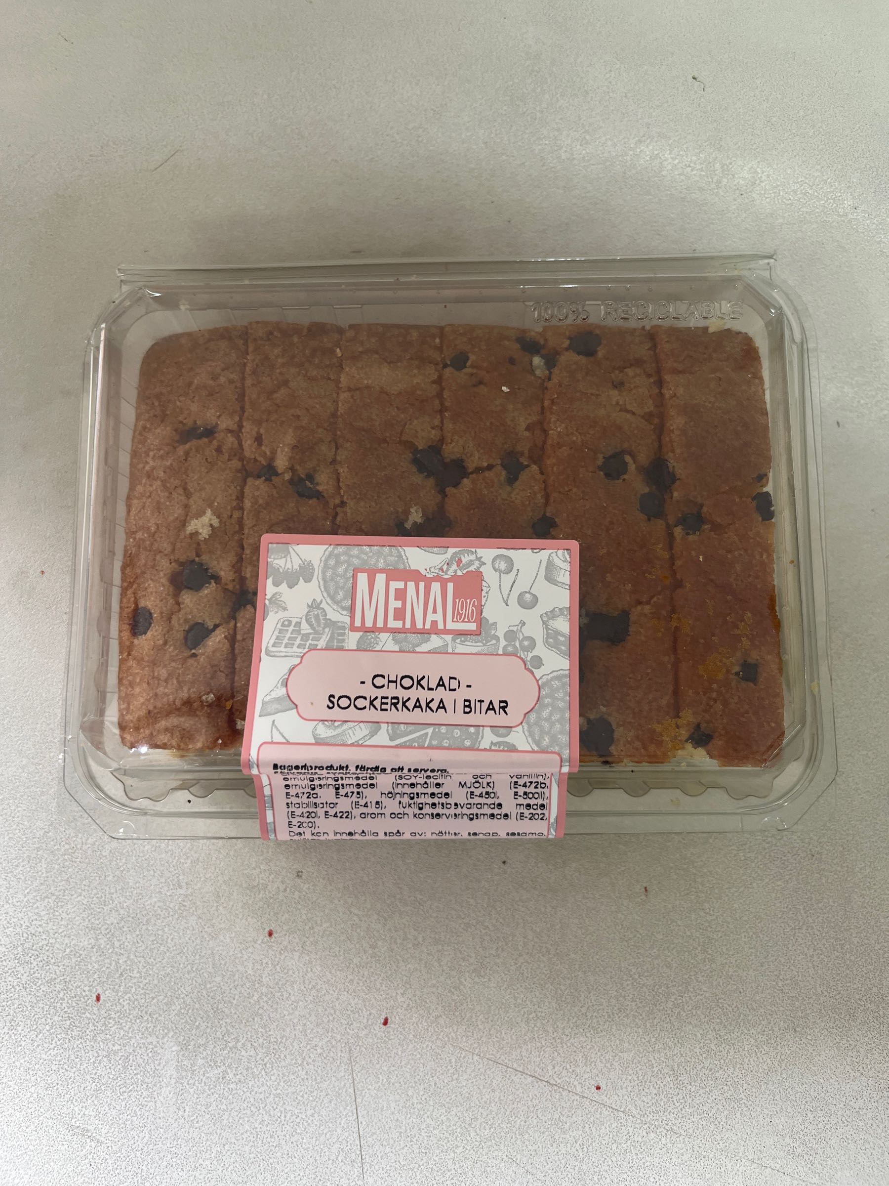 Menal Sockerkaka Bitar Chiklad 400g